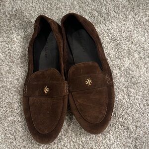 Tory Burch Brown Suede Ballet Loafers